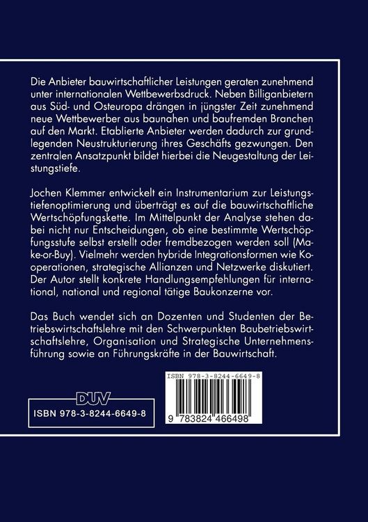 Produktbild: Neustrukturierung bauwirtschaftlicher Wertsch&ouml;pfungsketten