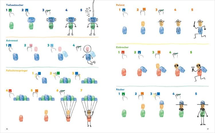 Produktbild: Ich kann 333 Dinge fingerstempeln. Das gro&szlig;e Fingerstempel-Buch f&uuml;r Kinder ab 5 Jahren