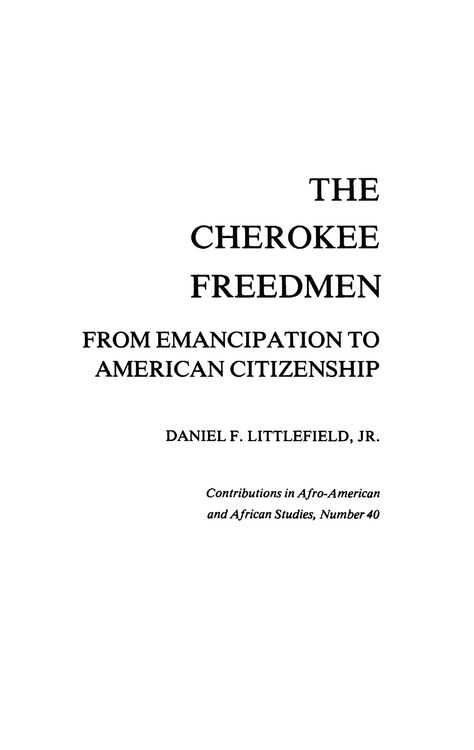 Produktbild: The Cherokee Freedmen