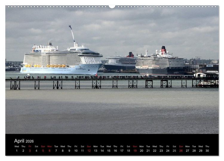 Produktbild: Cruise Southampton (High Quality Premium Wall Calendar 2026 DIN A2 landscape),CALVENDO 12 Month Wall Calendar