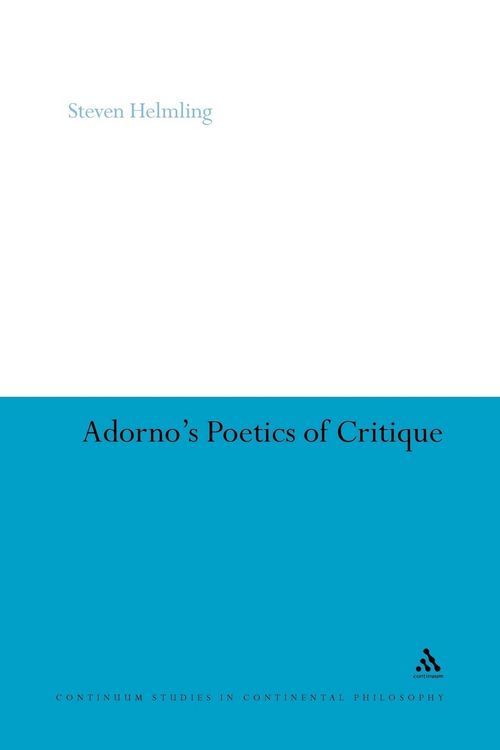 Produktbild: Adorno's Poetics of Critique
