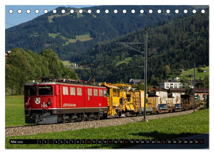 Produktbild: Rh&auml;tische Bahn 2026 (Tischkalender 2026 DIN A5 quer), CALVENDO Monatskalender