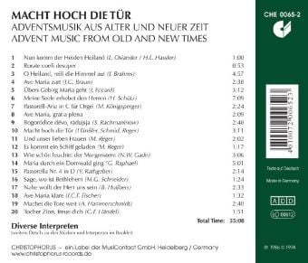 Produktbild: Macht hoch die T&uuml;r: Advent Music from Old & New Ti
