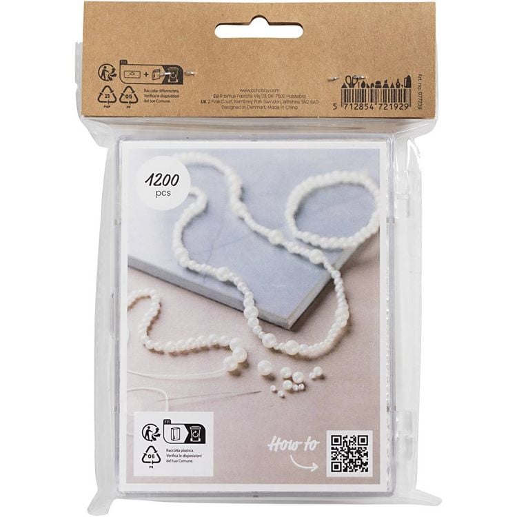 Produktbild: Creativ Company Kreativ Mix Schmuck, Halskette und Armband, Perlmuttwei&szlig;