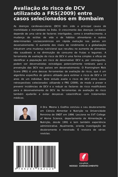 Produktbild: Avalia&ccedil;&atilde;o do risco de DCV utilizando a FRS(2009) entre casos selecionados em Bombaim
