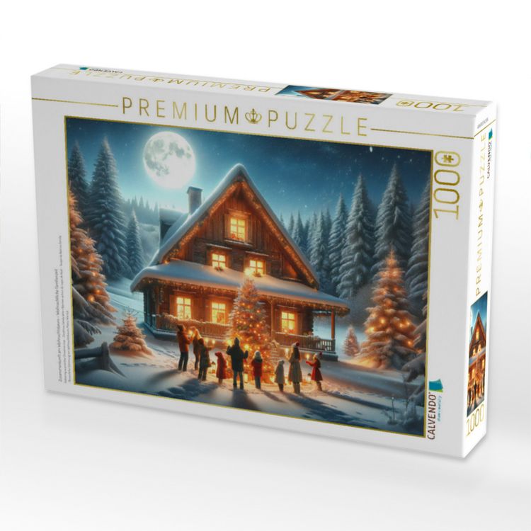 Produktbild: CALVENDO Puzzle Zusammenkunft am Weihnachtsbaum - Weihnachtliche Familienzeit | 1000 Teile Lege-Gr&ouml;&szlig;e 64x48cm Foto-Puzzle f&uuml;r gl&uuml;ckliche Stunden