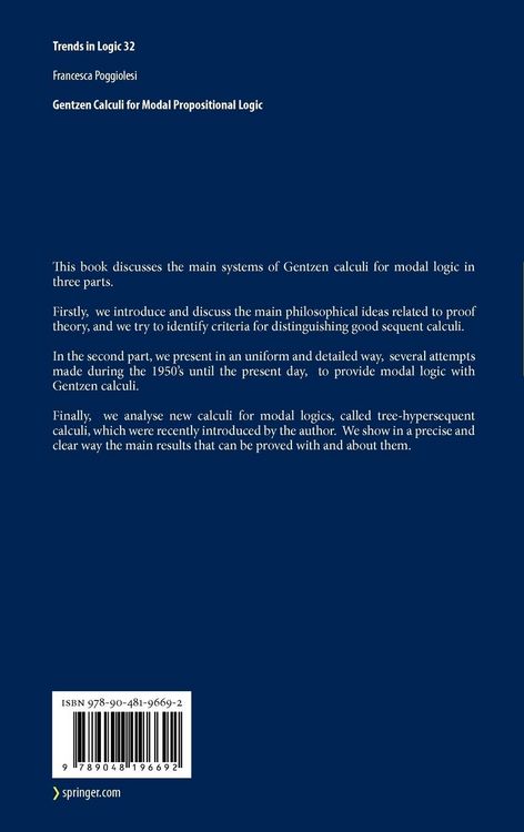 Produktbild: Gentzen Calculi for Modal Propositional Logic