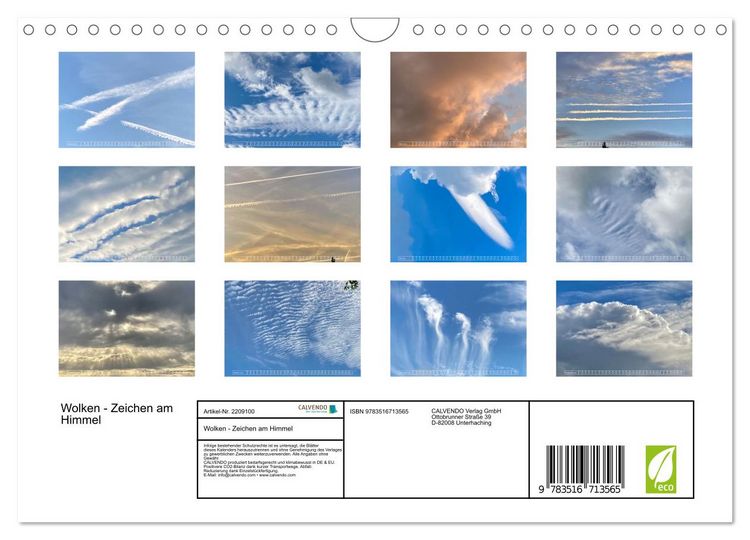 Produktbild: Wolken - Zeichen am Himmel (Wandkalender 2026 DIN A4 quer), CALVENDO Monatskalender