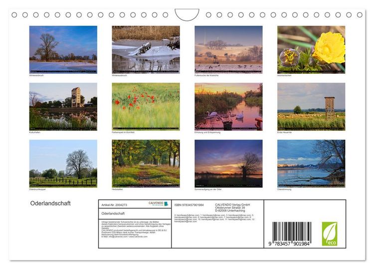 Produktbild: Oderlandschaft (Wandkalender 2026 DIN A4 quer), CALVENDO Monatskalender