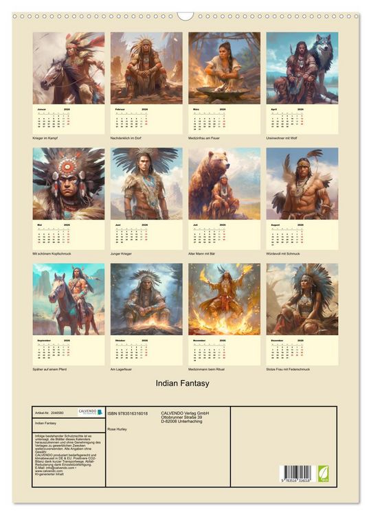Produktbild: Indian Fantasy (Wandkalender 2026 DIN A2 hoch), CALVENDO Monatskalender