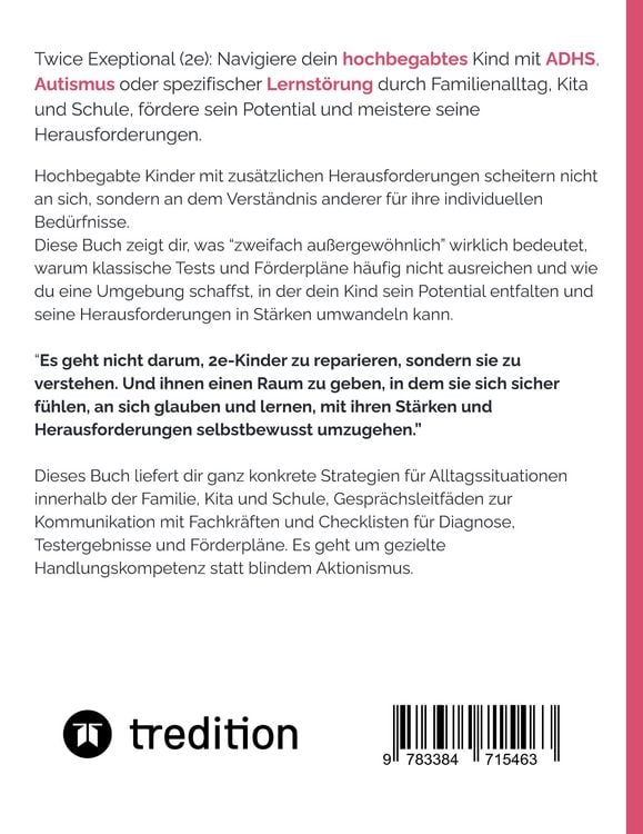 Produktbild: Twice Exeptional: 2e-Kinder im Familienalltag, Kita und Schule