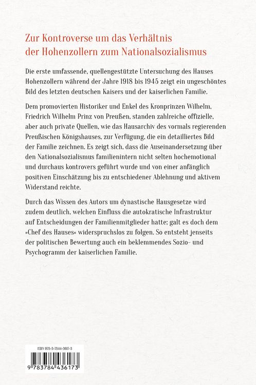 Produktbild: Das Haus Hohenzollern 1918 bis 1945