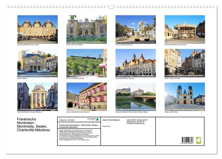Produktbild: Frankreichs Nordosten - Montm&eacute;dy, Sedan, Charleville-M&eacute;zi&egrave;res (Wandkalender 2026 DIN A2 quer), CALVENDO Monatskalender