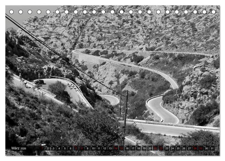 Produktbild: Mallorca monochrom (Tischkalender 2026 DIN A5 quer), CALVENDO Monatskalender
