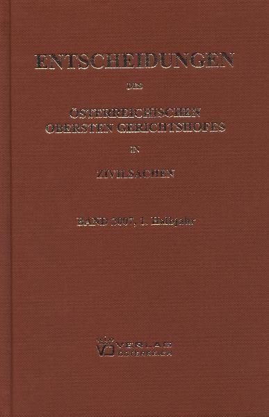 Produktbild: Entscheidungen des &Ouml;sterreichischen Gerichtshofes in Zivilsachen
