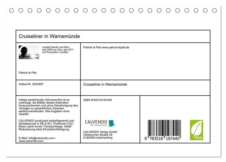 Produktbild: Cruiseliner in Warnem&uuml;nde (Tischkalender 2026 DIN A5 quer), CALVENDO Monatskalender
