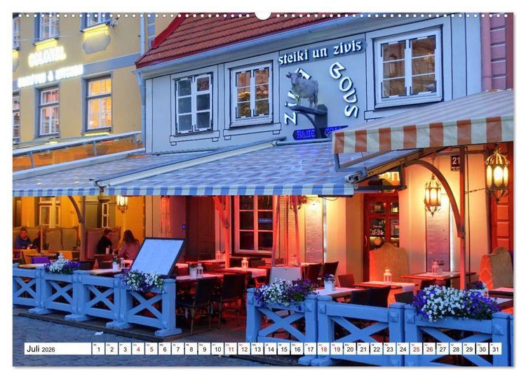 Produktbild: Glanzlichter Rigas - Lettlands prachtvolle Hauptstadt (hochwertiger Premium Wandkalender 2026 DIN A2 quer), Kunstdruck in Hochglanz