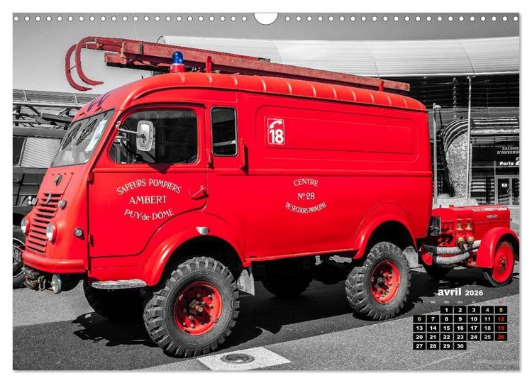 Produktbild: V&Eacute;HICULES de POMPIERS VINTAGE (Calendrier mural 2026 DIN A3 vertical), CALVENDO calendrier mensuel