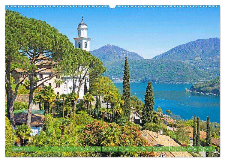 Produktbild: Wunderbares Tessin: Mediterranes Klima und italienisches Flair (Wandkalender 2026 DIN A2 quer), CALVENDO Monatskalender