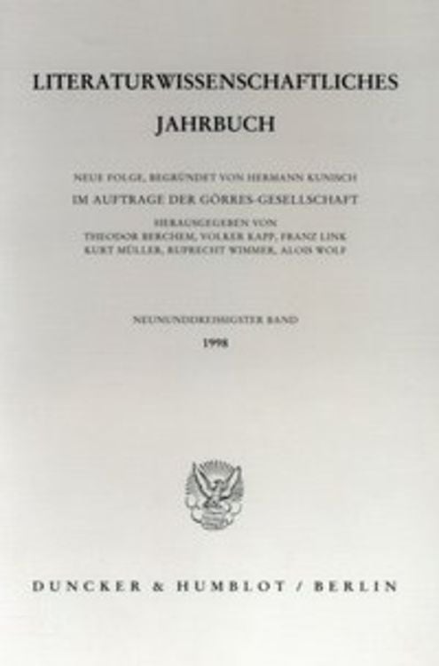 Produktbild: Literaturwissenschaftliches Jahrbuch.