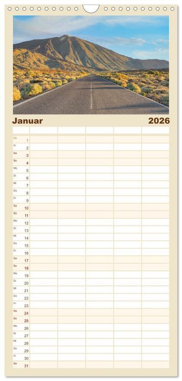Produktbild: Familienplaner 2026 - Faszination Teneriffa mit 5 Spalten (Wandkalender, 21 x 45 cm) CALVENDO