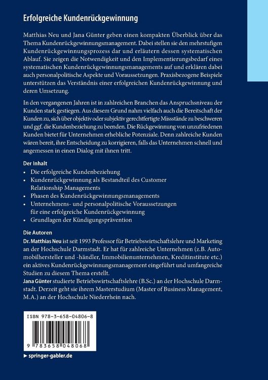 Produktbild: Erfolgreiche Kundenr&uuml;ckgewinnung