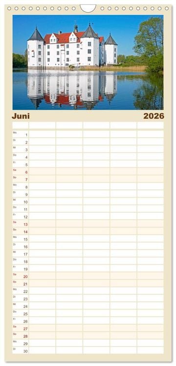 Produktbild: Familienplaner 2026 - Burgen und Schl&ouml;sser - Zeugnisse vergangener Zeiten mit 5 Spalten (Wandkalender, 21 x 45 cm) CALVENDO