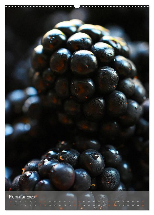 Produktbild: Blaubeeren, Himbeeren & Co - Makrofotografie in der K&uuml;che (Wandkalender 2026 DIN A2 hoch), CALVENDO Monatskalender