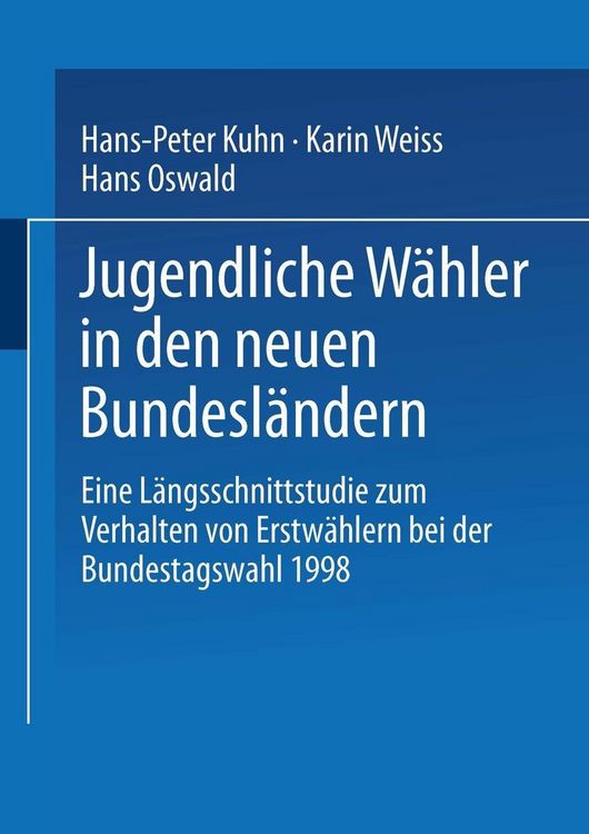 Produktbild: Jugendliche W&auml;hler in den neuen Bundesl&auml;ndern