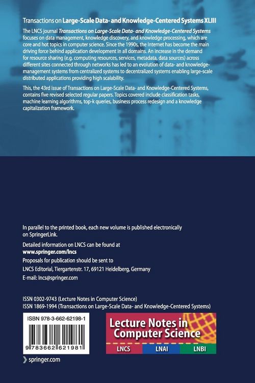Produktbild: Transactions on Large-Scale Data- and Knowledge-Centered Systems XLIII