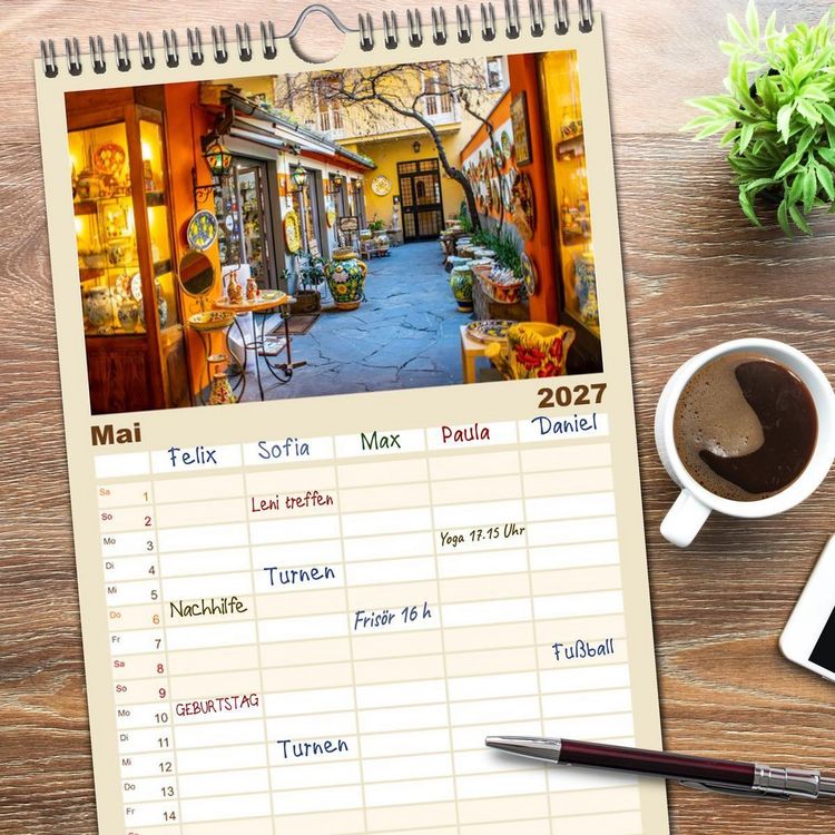 Produktbild: Familienplaner 2027 - Florenz - Reiseziel in der Toskana mit 5 Spalten (Wandkalender, 21 x 45 cm) CALVENDO