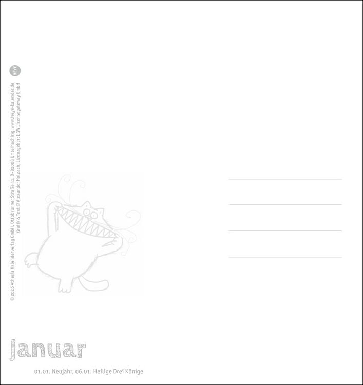 Produktbild: Catzz Postkartenkalender 2027
