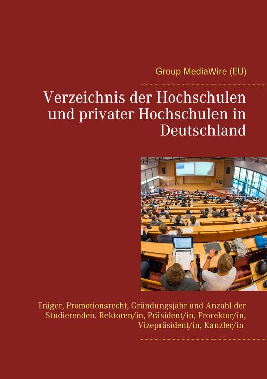 Produktbild: Verzeichnis der Hochschulen und privater Hochschulen in Deutschland