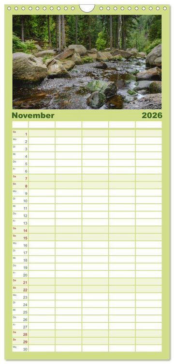 Produktbild: Familienplaner 2026 - Magischer Harzwald mit 5 Spalten (Wandkalender, 21 x 45 cm) CALVENDO