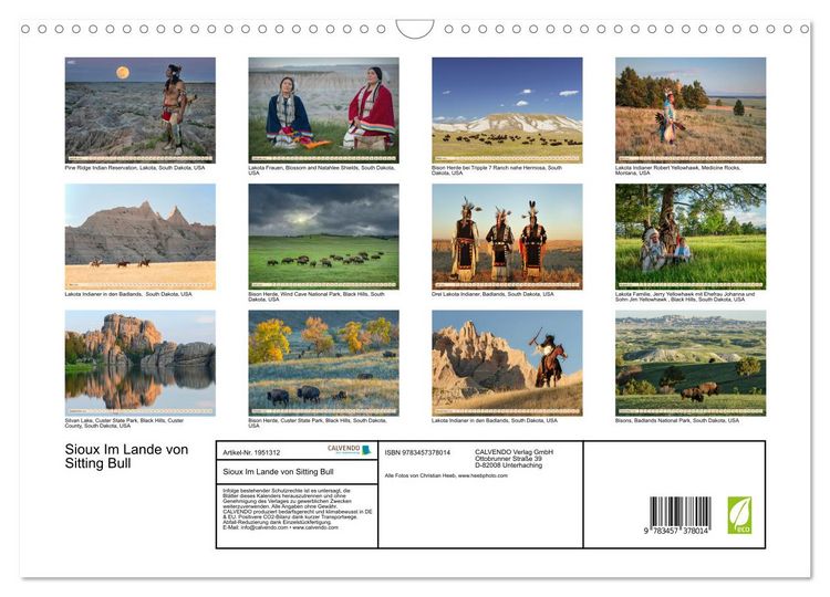 Produktbild: Sioux Im Lande von Sitting Bull (Wandkalender 2026 DIN A3 quer), CALVENDO Monatskalender