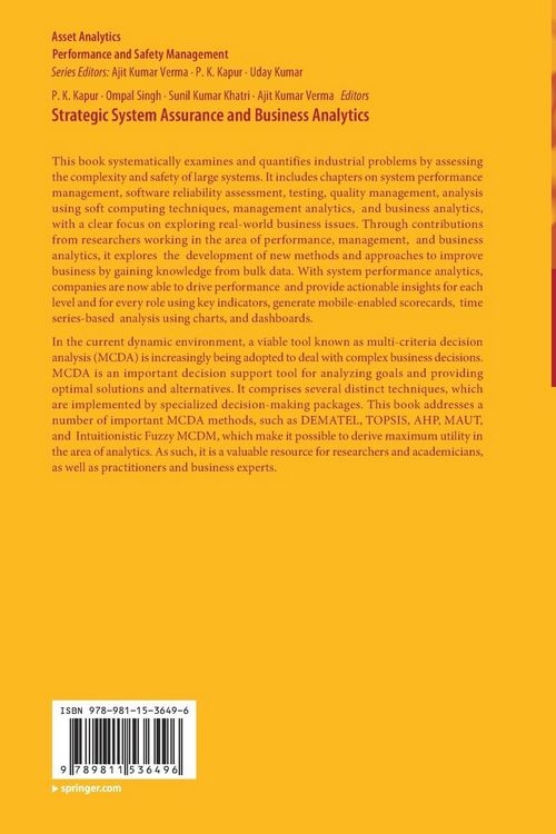 Produktbild: Strategic System Assurance and Business Analytics