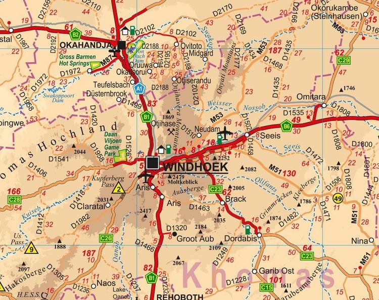 Produktbild: Namibia Road Map / Stra&szlig;enkarte