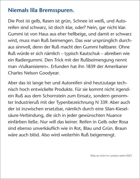 Produktbild: Was so nicht im Lexikon steht Tagesabrei&szlig;kalender 2027 - Kuriosit&auml;ten, Hist&ouml;rchen und merkw&uuml;rdige Geschichten