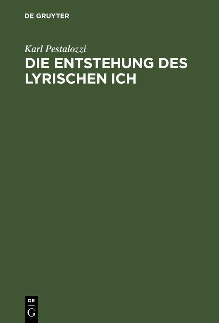 Produktbild: Die Entstehung des lyrischen Ich