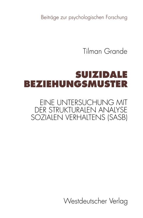Produktbild: Suizidale Beziehungsmuster