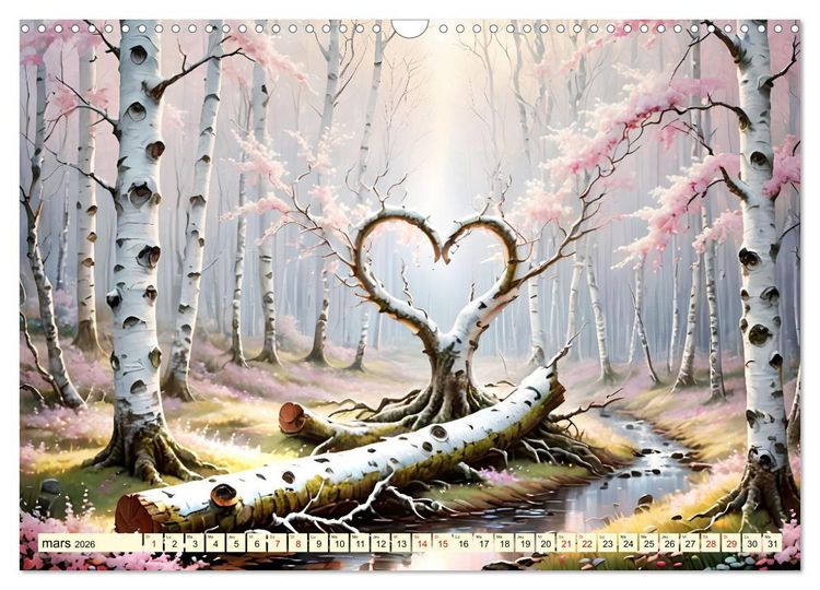 Produktbild: Bouleaux adorables (Calendrier mural 2026 DIN A3 vertical), CALVENDO calendrier mensuel
