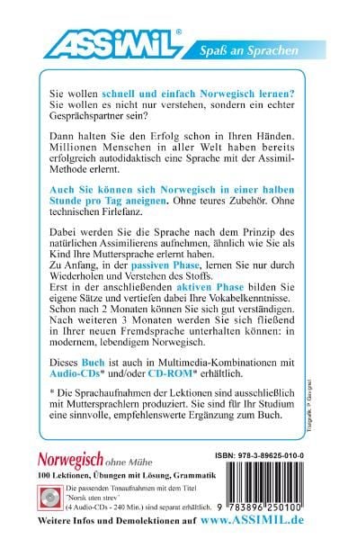 Produktbild: ASSiMiL Norwegisch ohne M&uuml;he - Lehrbuch - Niveau A1-B2