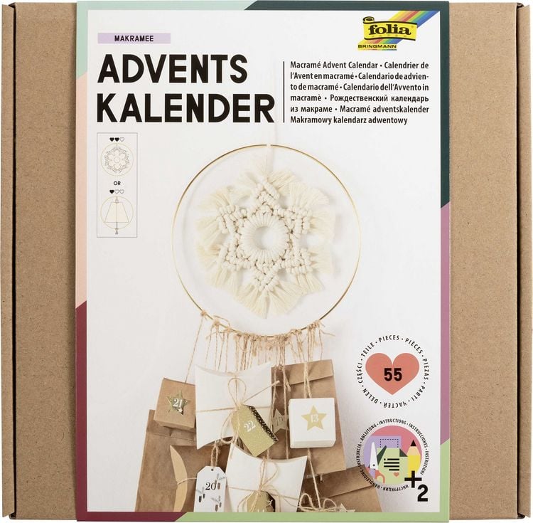 Produktbild: Folia Adventskalender Set MAKRAMEE, 55-teilig