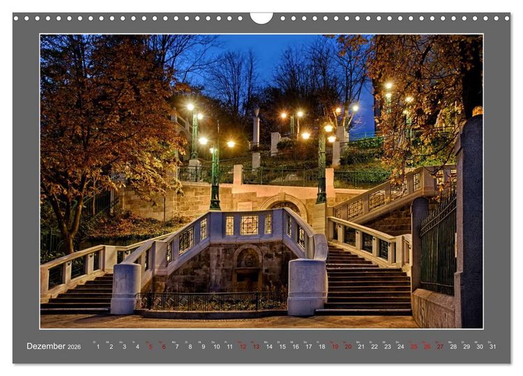 Produktbild: Gro&szlig;stadtabend - Die blaue Stunde in Wien (Wandkalender 2026 DIN A3 quer), CALVENDO Monatskalender