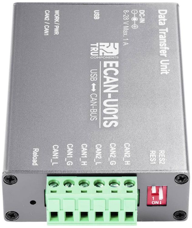 Produktbild: TRU COMPONENTS TC-ECAN-U01S CAN Umsetzer USB, CAN Bus 8 V/DC, 28 V/DC 1St.
