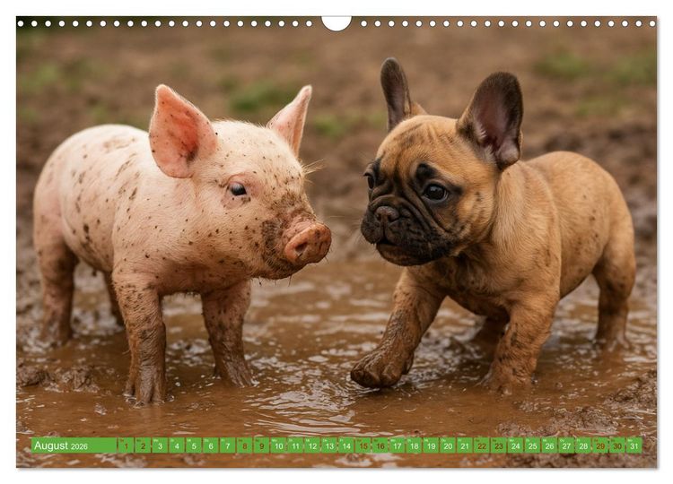 Produktbild: Muddi Buddies &ndash; Freundschaft im Matsch (Wandkalender 2026 DIN A3 quer), CALVENDO Monatskalender