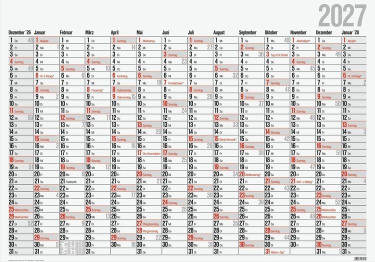 Produktbild: rido/id&eacute; 7033660007 Plakatkalender Mod. Office I 2027 980&times;685 mm