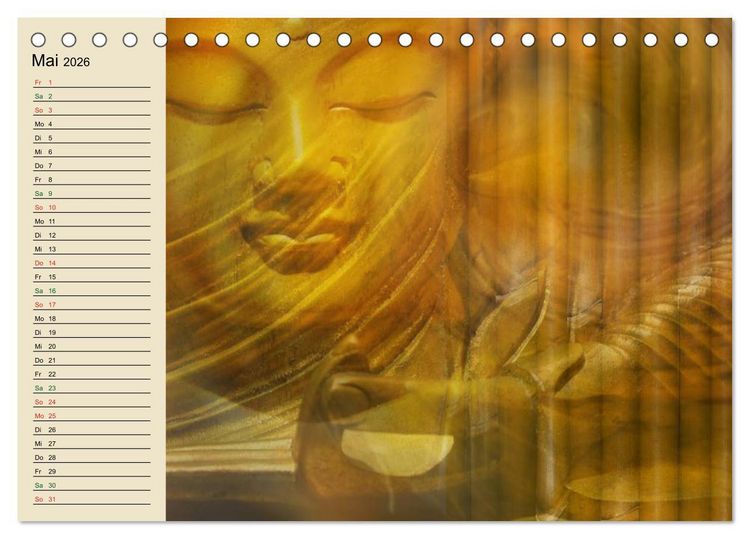 Produktbild: Buddha und Yin Yang (Tischkalender 2026 DIN A5 quer), CALVENDO Monatskalender