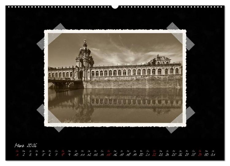 Produktbild: Dresden - Ein Kalender mit Fotografien wie aus einem alten Fotoalbum (hochwertiger Premium Wandkalender 2026 DIN A2 quer), Kunstdruck in Hochglanz
