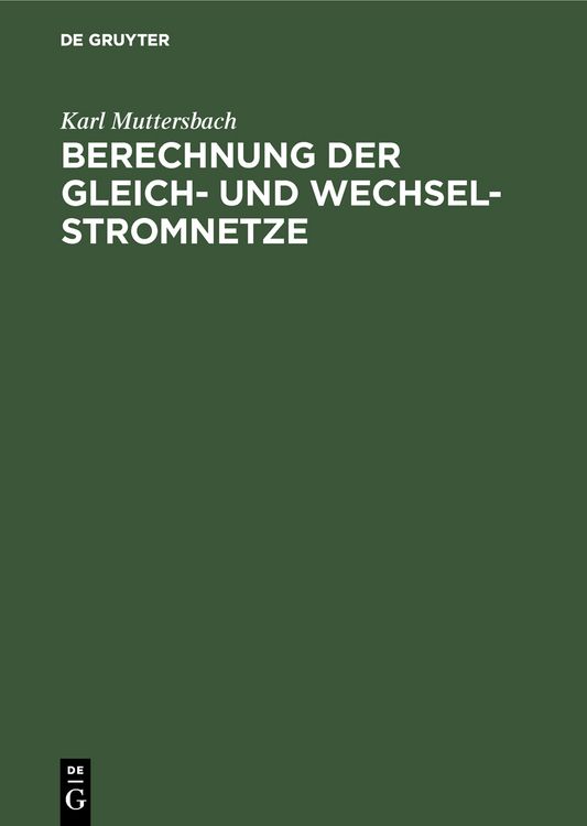 Produktbild: Berechnung der Gleich- und Wechsel-Stromnetze